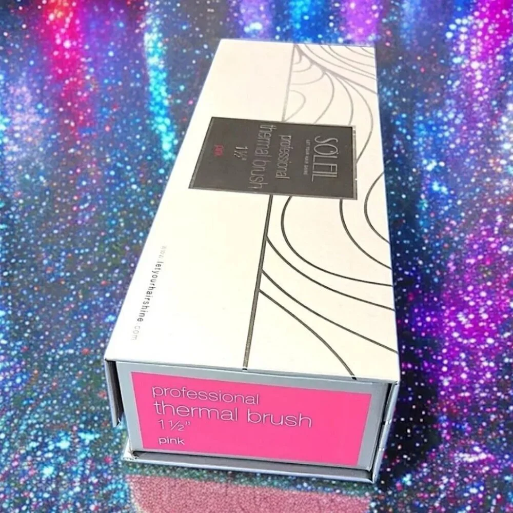 Soleil Hair Tools ✦ Thermal Brush ✦ Pink 1.5” Tourmaline Barrel Frizz‑Free NWT